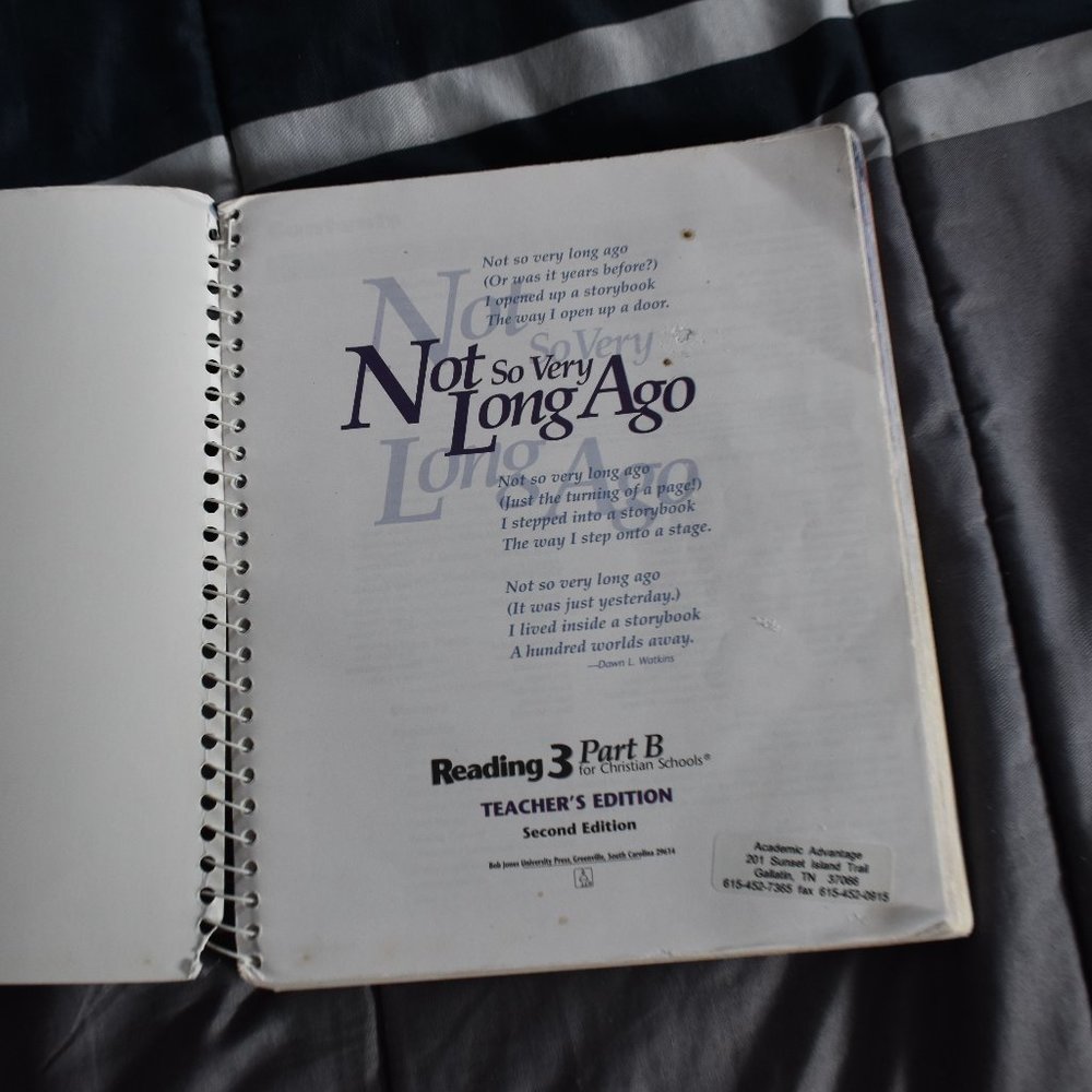 Not So Very Long Ago TEACHER'S EDITION 3B Unknown Binding – January 1, 2000 - Picture 2 of 2